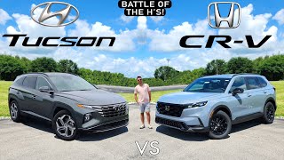 COMPACT CLASH  2024 Honda CRV vs 2024 Hyundai Tucson Comparison [upl. by Damalis]