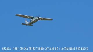 1981 Cessna TR182 RG Turbo Skylane Takeoff From New Century AirCenter JCI  N228CA [upl. by Adine]