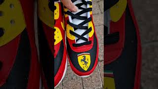 How to custom hand paint Nike AF1 sneakers  Ferrari car design [upl. by Barabas805]