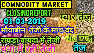 Commodity Price Alert Today 01032019 NCDEX LIVE Market Closing Report Today [upl. by Rushing]