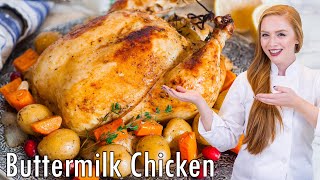 EASY amp JUICY OvenRoasted Garlic Buttermilk Chicken Recipe Marinated in Buttermilk [upl. by Hannaoj]