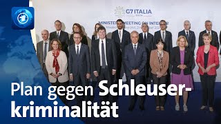 Beratungen der G7Innenministerinnen Aktionsplan gegen Schleuserkriminalität [upl. by Amlas88]