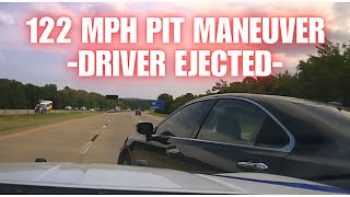 122 MPH PIT Maneuver on Lexus by Arkansas State Police  Female driver EJECTED pursuit chase [upl. by Tenaej24]