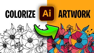 Colorize Black and White Artworks with Generative Recolor  Adobe Illustrator Tutorial [upl. by Elly340]