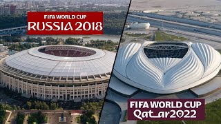 Estadios RUSIA 2018 VS QATAR 2022 [upl. by Anyotal495]