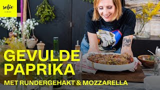 Makkelijke gevulde paprika met rundergehakt en mozzarella  Sofie Dumont [upl. by Gomer]