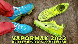 Nike Air Vapormax 2023 FK Baltic Blue On Feet Review  2021 Comparison DV1678 400 [upl. by Aihsena]