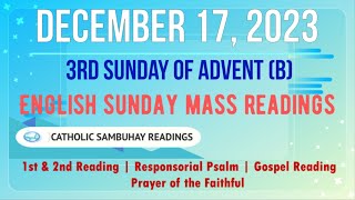 17 December 2023 English Sunday Mass Readings  3rd Sunday of Advent B [upl. by Nnyluqcaj57]