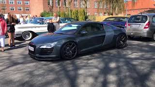 Audi R8 soft takeoff amp ‘frisørPorsche’ burnout konfirmationskørsel [upl. by Seve]