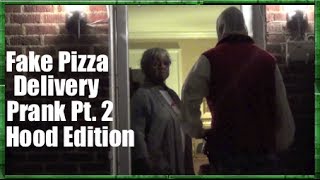 FAKE PIZZA DELIVERY MAN PRANK 2  HOOD EDITION [upl. by Yob]