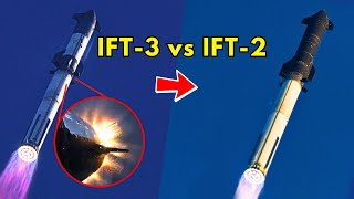 SpaceX Starship IFT3 vs IFT2 Perfectly Synced Side by Side Comparison [upl. by Sholeen]