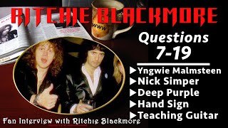 Ritchie Blackmore interview ⚔️ Questions 719 Yngwie Malmsteen Nick Simper 1996 Rainbow Fans [upl. by Atiuqihs85]