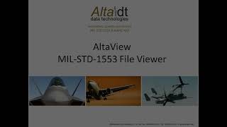 AltaView  MILSTD1553 File Viewer [upl. by Derron60]