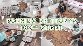 STUDIO VLOG 104  Packaging Brittanys 100th XXL Scrunchie Order With Us ✨📦 Small Business [upl. by Filbert]