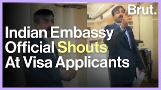 Indian Embassy Official Shouts At Visa Applicants [upl. by Graniah]