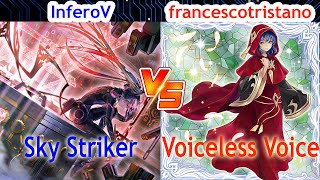 Sky Striker Vs Voiceless Voice Branded  InferoV Vs francescotristano  High Rated  Dueling Book [upl. by Carmelita]