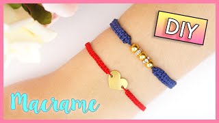 DIY MACRAME BRACELET 🌈 Square KnotCobra Stitch Friendship Bracelet 💖 [upl. by Adrial417]