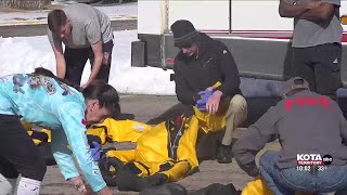 Ice rescue training for Ellsworth Air Force Base and Rapid City firemen [upl. by Simetra377]