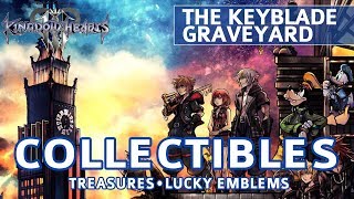 Kingdom Hearts 3  The Keyblade Graveyard All Collectible Locations Lucky Emblems amp Treasures [upl. by Berenice]