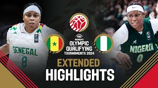 Senegal 🇸🇳 vs Nigeria 🇳🇬  Extended Highlights  FIBA Womens OQT 2024 [upl. by Wallford302]