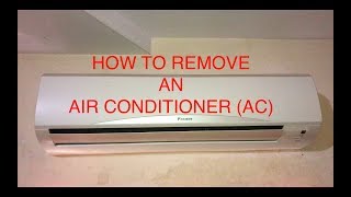 HOW TO REMOVE OR UNINSTALL AN AC AIR CONDITIONER WITHOUT LOSING GAS [upl. by Korman]