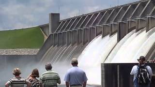 Flood Gates Opening at Clark Hill Dam [upl. by Akenn]