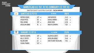 Banstead CC 1st XI v Sunbury CC 1st XI [upl. by Malarkey]