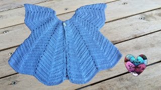 Brassière papillon bébé au crochet 22  Chaquetita bebe mariposa a crochet [upl. by Sosthenna]