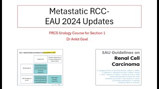 Metastatic RCC  EAU Guidelines 2024 Updates  FRCS Urology Course Section 1  Dr Ankit Goel [upl. by Lemej]