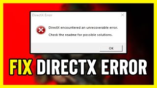 FIX DirectX Encountered An Unrecoverable Error  COD MW3 DIRECTX ERROR FIX [upl. by Assenay]