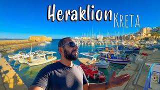 Heraklion Crete 1st of December 2023 walking tour 4k vlog Crete Greece [upl. by Amadeo]