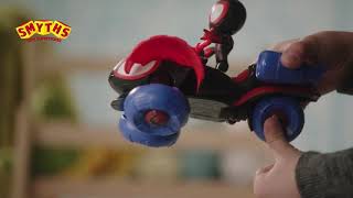 Marvel Spidey and His Amazing Friends Change N Go TechnoRacer Vehicle Smyths Toys [upl. by Enaerb]