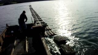 NAROOMA AUSTRALIA OYSTER FARM USING ZAPCOTHE GUYS ARE FLIPPING THE BAGS TO AIRDRY THEIR OYSTERS [upl. by Sibelle942]