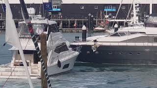 Auckland Viaduct Boat Crash Riviera vs Azimut [upl. by Twelve]