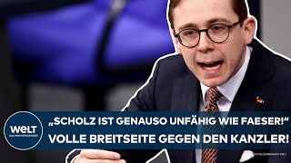 DEUTSCHLAND quotScholz ist genauso unfähig wie Faeserquot Volle Breitseite gegen den Kanzler von Amthor [upl. by Vasos200]