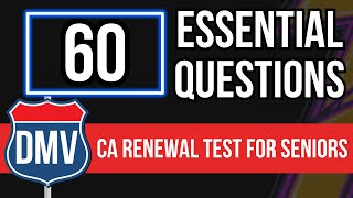 California DMV Written Renewal Test for Seniors 2024 60 Essential Questions [upl. by Kathryne]