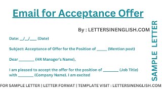 Email for Acceptance Offer – How to Write Acceptance Offer Email [upl. by Akemehc]