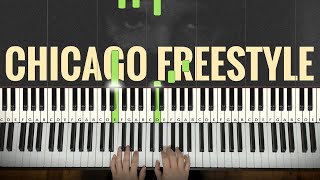 Drake  Chicago Freestyle Piano Tutorial Lesson [upl. by Lipsey]