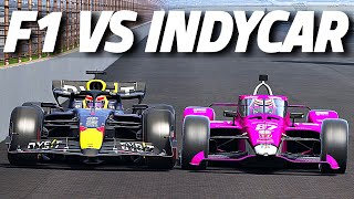 F1 vs INDYCAR On The INDIANAPOILIS Oval [upl. by Adnirol443]