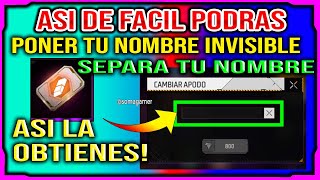 🔥 Como poner nombre invisible en free fire 2024 nueva actualizacion Poner Espacio en blanco simbolos [upl. by Hannibal]