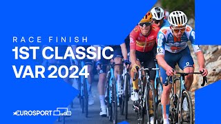 SENSATIONAL 🤯  First Classic Var 2024  Eurosport Cycling [upl. by Borchert801]