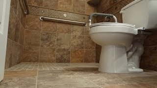 Part 1 How to build and tile curbless  handycap  walk in shower [upl. by Jo]