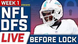 NFL DFS Live Before Lock  Week 1 NFL DFS Picks for DraftKings amp FanDuel [upl. by Wiatt]