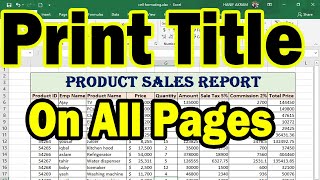 How to Print Title or Heading on Every Page in Excel [upl. by Irmo744]