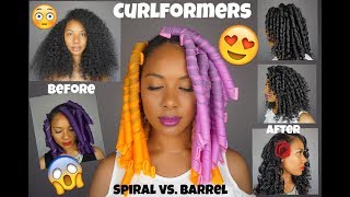 EASY CURLFORMERS ON NATURAL HAIR l SPIRAL CURLFORMERS VS BARREL CURLFORMERS [upl. by Imena639]