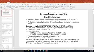 Lessee accounting  Simplified approach [upl. by Iilek]