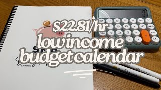 Low Income  2281HR  Budget Calendar  Single Mom [upl. by Prentiss]