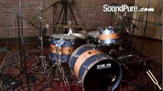 Pork Pie Percussion 3 Piece Drum Kit  Curly Maple Pocaro Blue [upl. by Hairem722]