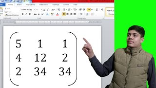 insert matrix in wordhow to write matrix in wordwrite matrix in word [upl. by Arob]