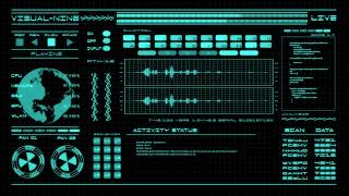 Sci Fi Hacker Background Hud Blue 4K [upl. by Anirod944]